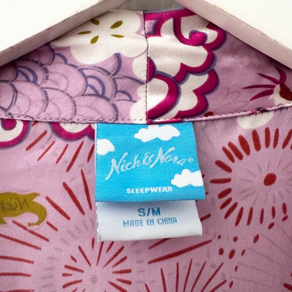 Nick & Nora Silk Purple Eastern Asian Inspired Dragon Chinese New Year Robe S/M - Picture 6 of 11